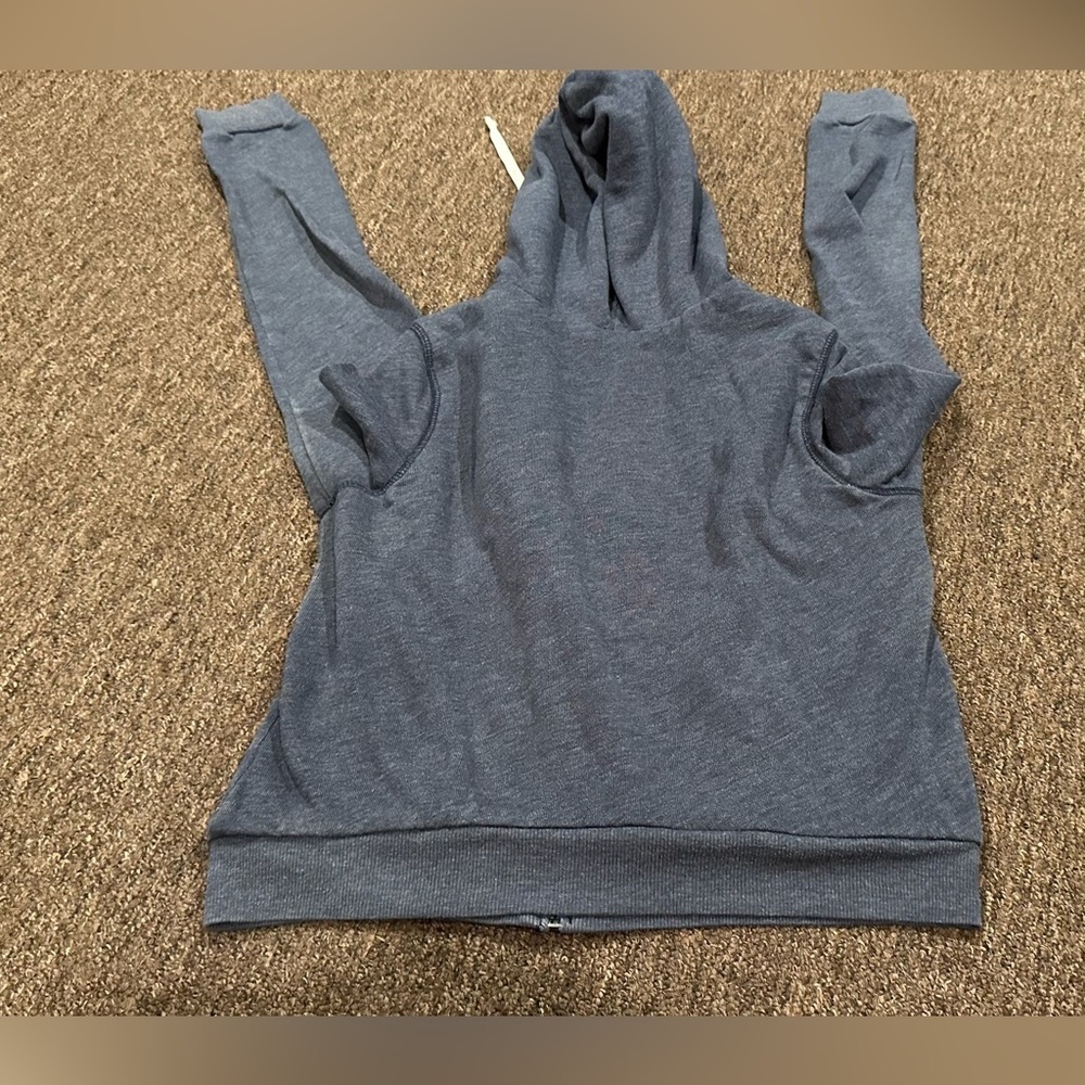 EUC Hollister Boys M Hooded Sweatshirt full zip jacket casual logo LS fleece - Picture 2 of 4